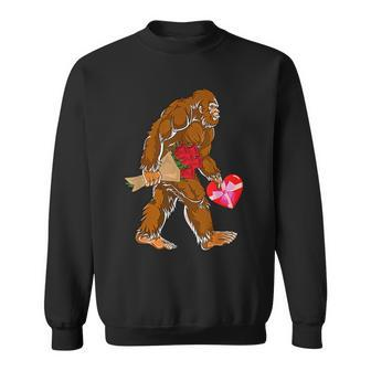 Bigfoot Heart Valentines Day Love Sasquatch Sweatshirt - Seseable
