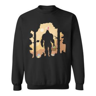 Bigfoot Hunting Easter Eggs Sasquatch Happy Easter Day Sweatshirt - Monsterry