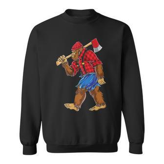 Bigfoot Lumberjack Sasquatch Carpenter Men Dad Boys Sweatshirt | Mazezy