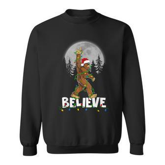 Bigfoot Rock Roll Sasquatch Christmas Believe Sweatshirt - Seseable