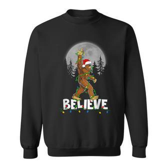 Bigfoot Rock Roll Sasquatch Christmas Pajama Believe Sweatshirt - Thegiftio UK