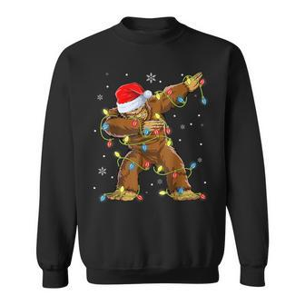 Bigfoot Santa Christmas Tree Lights Xmas Boys Sasquatch Sweatshirt | Mazezy AU