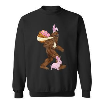 Bigfoot Sasquatch Bunny Easter Rabbit Basket Hunting Eggs Sweatshirt - Seseable