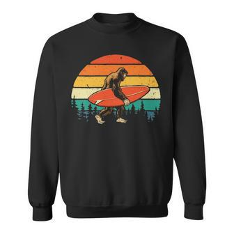 Bigfoot Surfer Retro Surfingboard Surfing Beach Surfboard Sweatshirt | Mazezy