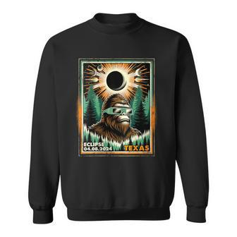 Bigfoot Total Solar Eclipse 2024 Texas Sasquatch Vintage Sweatshirt | Mazezy