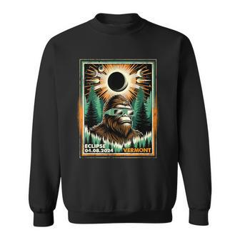 Bigfoot Total Solar Eclipse 2024 Vermont Sasquatch Vintage Sweatshirt | Mazezy