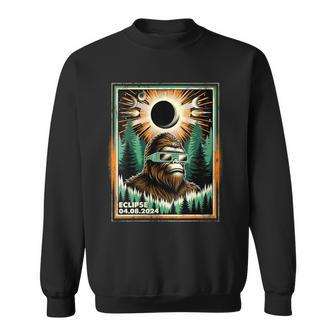 Bigfoot Total Solar Eclipse 2024 Vintage Style Sweatshirt - Monsterry