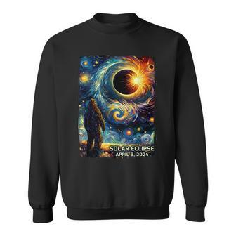 Bigfoot Total Solar Eclipse America Sasquatch Starry Night Sweatshirt | Mazezy