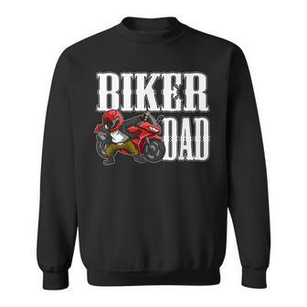 Bike Dabbing Motorcycle Fathers Day Motorbike Biker Dad Sweatshirt - Monsterry