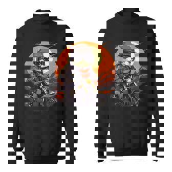 Biker American Shorthair Cat Riding Motorcycle Sweatshirt - Monsterry