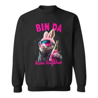 Bin Da Kann Losgehen Bunny Party Sweatshirt - Seseable