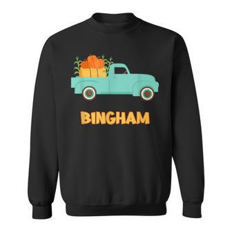 Bingham Custom Last Name Family Pumpkins Thanksgiving Sweatshirt - Monsterry DE