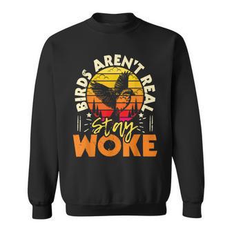 Birds Aren’T Real Stay Woke Birding Bird Watching Birder Sweatshirt - Monsterry CA