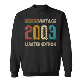 Birthday 20 Years Old Birthday Decoration Vintage 2003 Sweatshirt - Monsterry DE