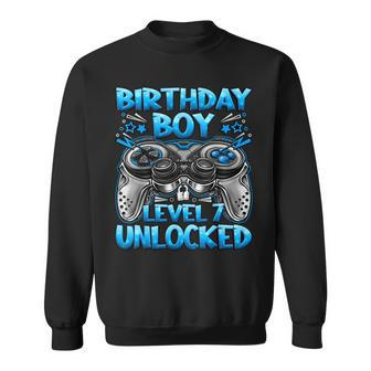 Birthday Boy Level 7 Unlocked 7Th Birthday Boy Gaming Sweatshirt - Monsterry DE