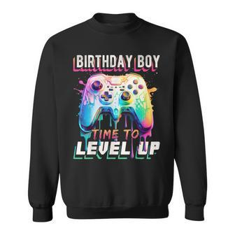 Birthday Boy Time To Level Up Video Game Birthday Party Boys Sweatshirt - Monsterry AU