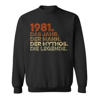 Birthday Vintage 1981 Man Myth Legend Sweatshirt - Seseable