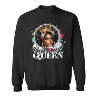 Birthday Queen Happy Birthday African American Afro Queen Sweatshirt - Thegiftio UK