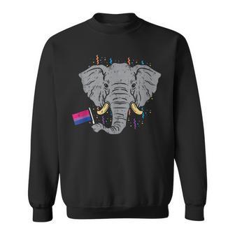 Bisexual Flag Elephant Lgbt Bi Pride Stuff Animal Sweatshirt - Monsterry