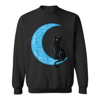 Black Cat Crescent Moon Sailor Mum Sweatshirt - Monsterry DE