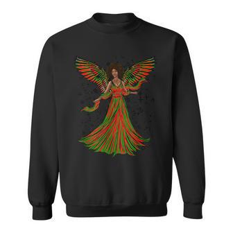 Black Christmas Angel Afro Pan Flag Holiday African Angels Sweatshirt - Monsterry UK