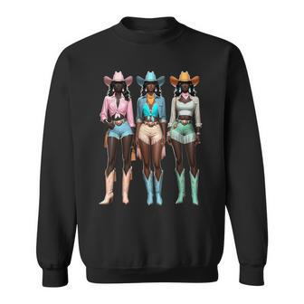 Black Cowgirl Melanin Rodeo Texas Black History Sweatshirt - Seseable