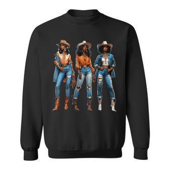 Black Cowgirl Western Rodeo Junenth Black History Texas Sweatshirt - Seseable