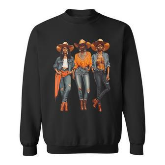 Black Cowgirl Western Rodeo Melanin Black History Texas Sweatshirt | Mazezy