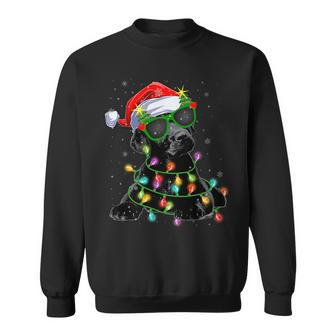 Black Lab Labrador Christmas Tree Light Pajama Dog Xmas 2023 Sweatshirt - Monsterry