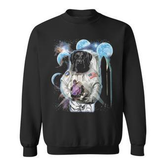 Black Labrador Dog Astronaut Space Shuttle Moon Sweatshirt | Mazezy