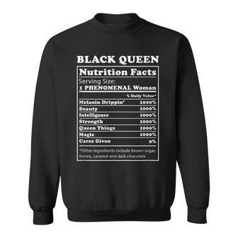Black Queen Nutrition Facts Black History Month Blm Melanin Sweatshirt - Thegiftio UK