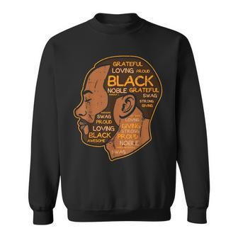 Black History Afro Man Words African American Father Dad Men Sweatshirt | Mazezy