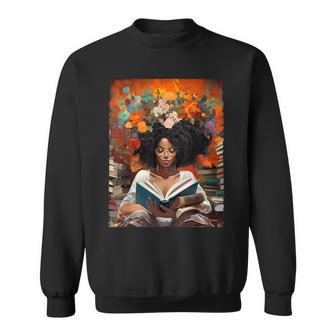 Black History Educated Reading Book Melanin Queen Afro Women Sweatshirt - Thegiftio UK