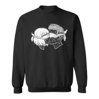 Blindfold Love Kiss The Valentine Cosmic Couple Sweatshirt - Monsterry