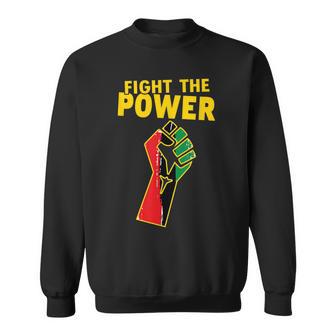 Blm Fight Power Fist Racial Social Justice Pan African Flag Sweatshirt - Monsterry UK