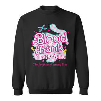 Blood Bank Is Everything Pink Retro Lab Week 2024 Med Tech Sweatshirt | Mazezy