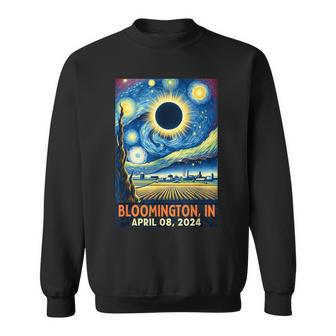 Bloomington Indiana Total Solar Eclipse 2024 Starry Night Sweatshirt - Monsterry