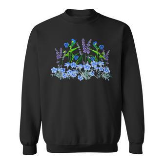 Blue & Lavender Flowers Garden Lovers Gardener's Graphic Sweatshirt - Monsterry DE