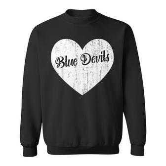Blue Devils School Sports Fan Team Spirit Mascot Heart Sweatshirt - Monsterry UK