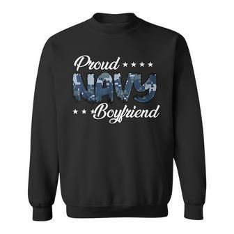 Blue Digital Bold Proud Navy Boyfriend Sweatshirt - Monsterry DE