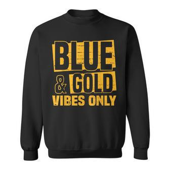Blue And Gold Vibes Only School Tournament Team Cheerleaders Sweatshirt - Thegiftio UK