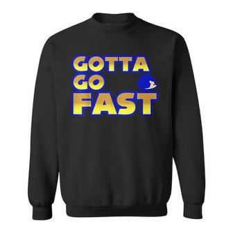 Blue Hedgehog Video Game Cosplay Gotta Go Fast Sweatshirt - Monsterry