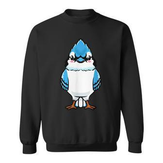 Blue Jay Bird Cyanocitta Cristata Emoticon Sweatshirt - Monsterry AU