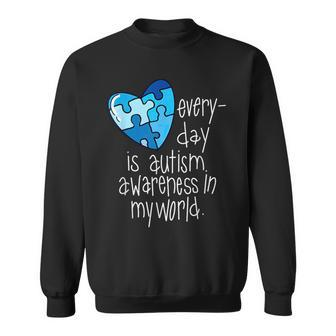 Blue Puzzle Heart Sweatshirt - Seseable