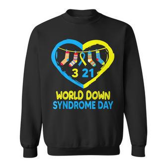 Blue Yellow Heart 21 World Down Syndrome Awareness Day 2024 Sweatshirt | Mazezy