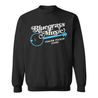 Bluegrass Music Finger Pickin' Good Banjo Graphic Sweatshirt - Monsterry UK