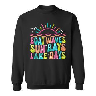 Boat Waves Sun Rays Lake Days Lake Life Summer Lake Sweatshirt - Monsterry UK