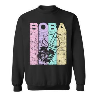 Boba Tea Pastel Bubble Tea Lover Retro Sweatshirt - Seseable