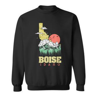 Boise Idaho Outdoors Nature & Mountains Vintage State Pride Sweatshirt - Monsterry UK