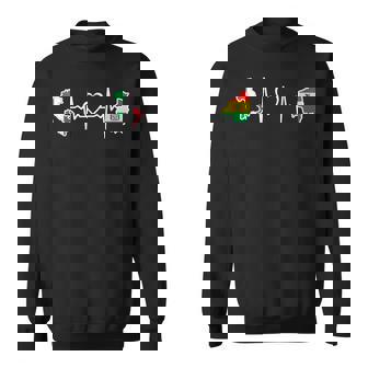 Bolivia Italy Flag Italian Bolivian Heartbeat Sweatshirt | Mazezy